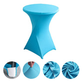 Lofaris Turquoise Spandex Stretch Cocktail Banquet Tablecloths